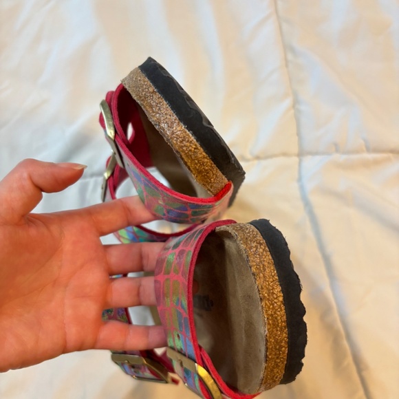 Birkenstock Pink Multicolor Buckle Slide Sandals Women’s Size 37 - Picture 6 of 10